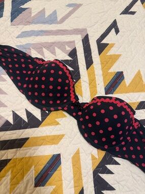 Mudd Black Bra with Pink Polka Dots